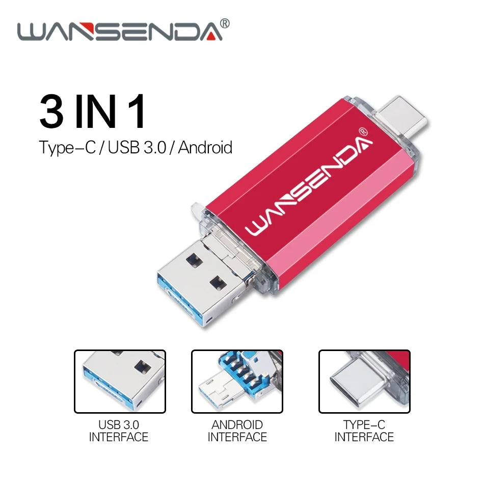Wansenda OTG 3-in-1 USB Flash Drive