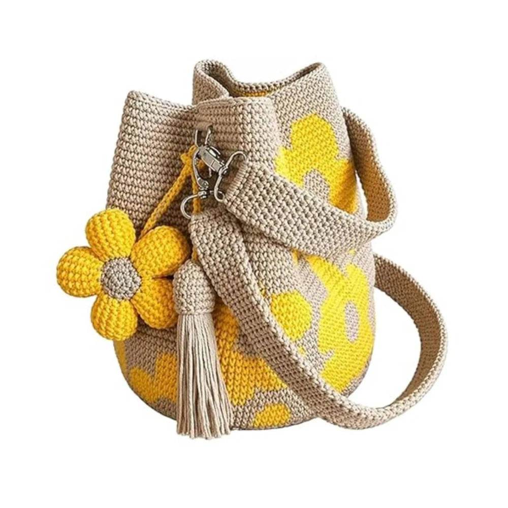 Handmade Crochet Floral Tote
