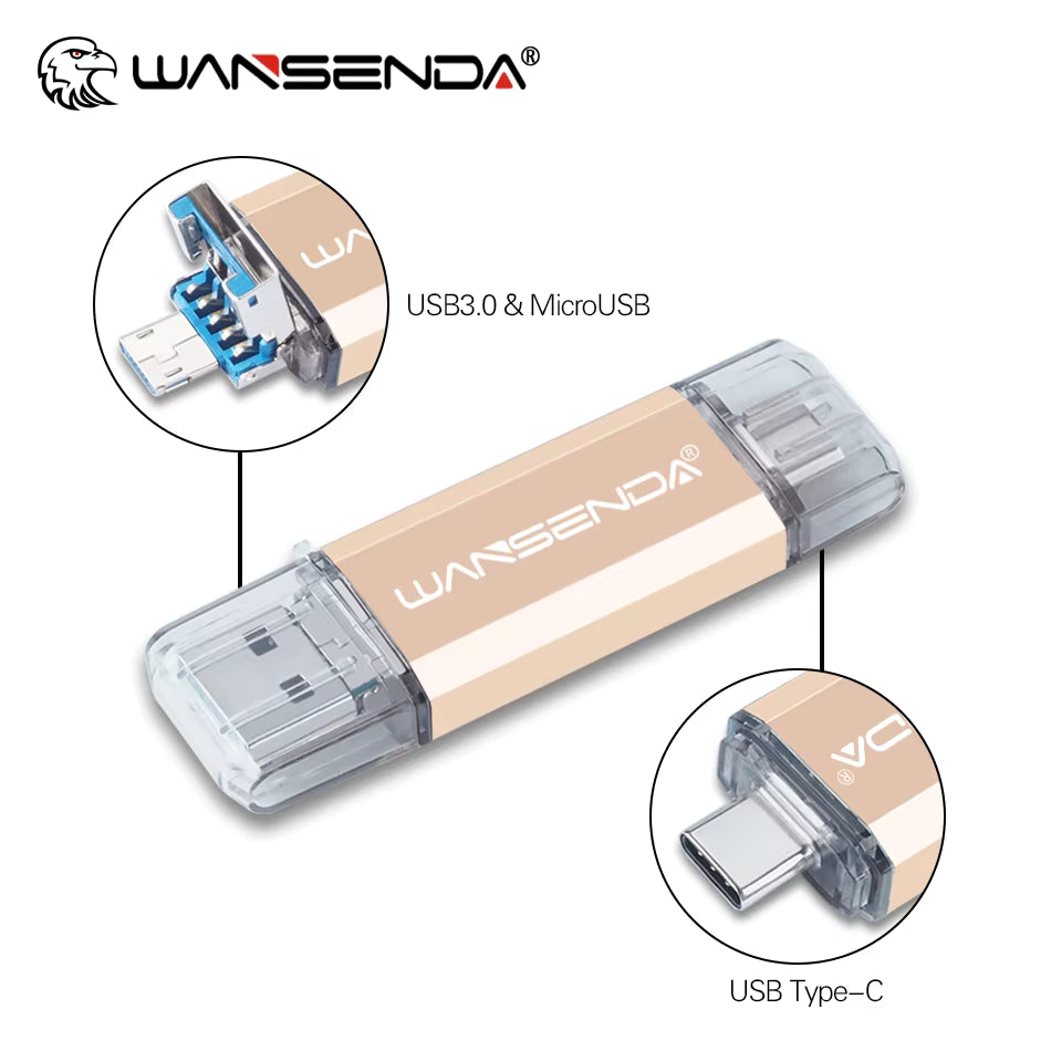 Wansenda OTG 3-in-1 USB Flash Drive